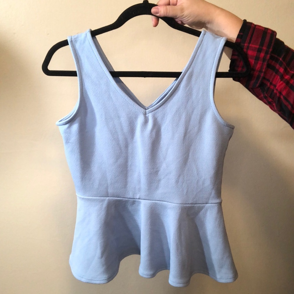 Blue Peplum Tank